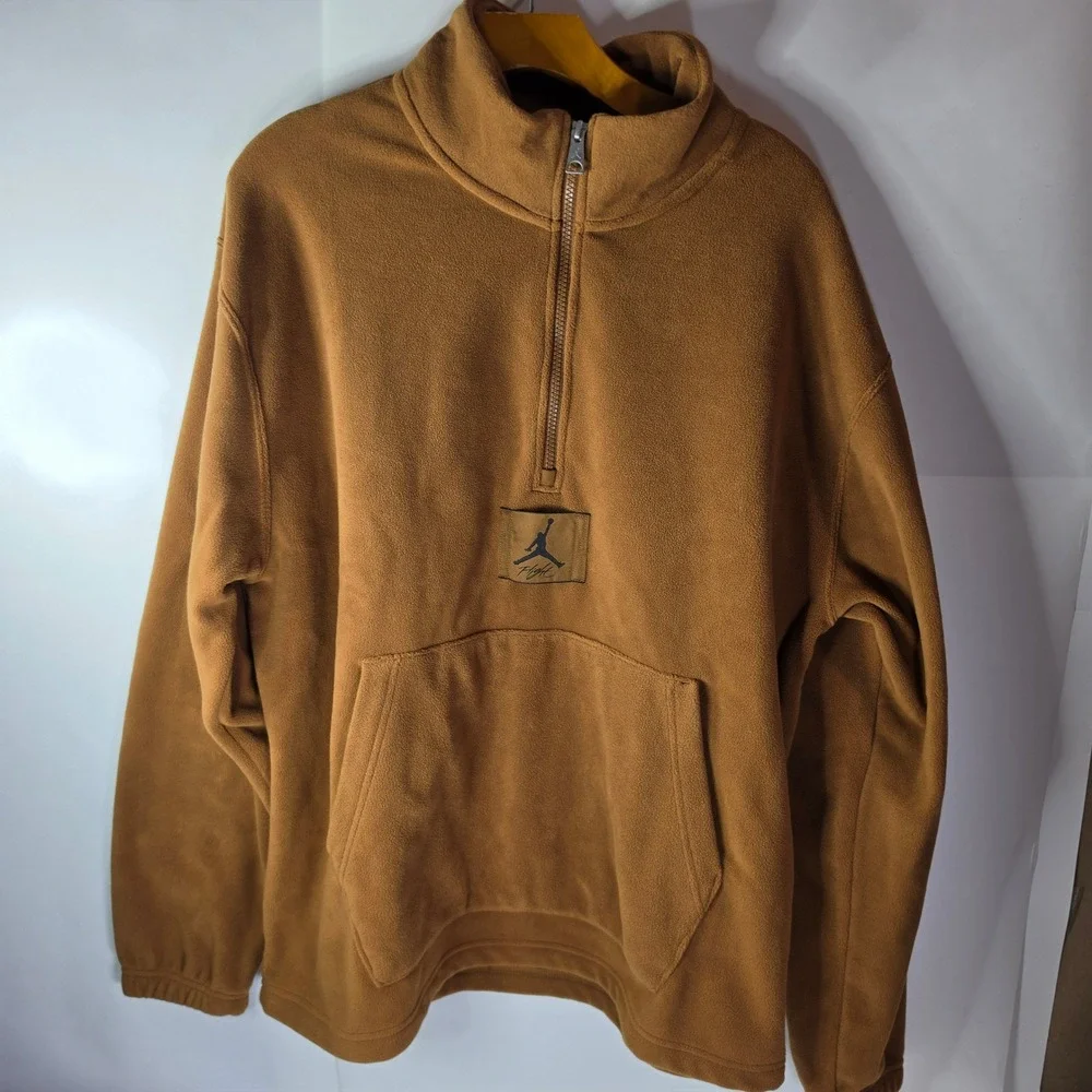 Jordan Essentials Flight Winterized Fleece Pullover Tan FD7863-281 Mens Large